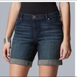 Simply Vera Vera Wang Rolled-hem Denim Jean Shorts Size 14